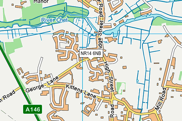 NR14 6NB map - OS VectorMap District (Ordnance Survey)
