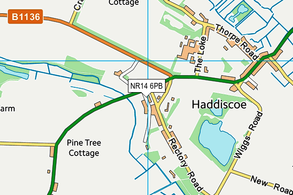 NR14 6PB map - OS VectorMap District (Ordnance Survey)