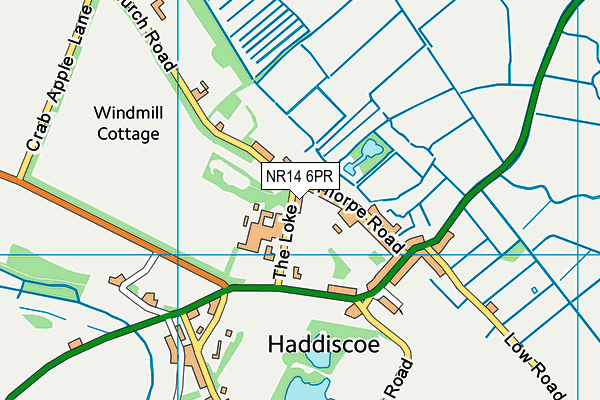 NR14 6PR map - OS VectorMap District (Ordnance Survey)