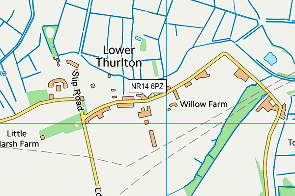 NR14 6PZ map - OS VectorMap District (Ordnance Survey)