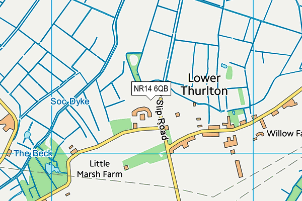 NR14 6QB map - OS VectorMap District (Ordnance Survey)