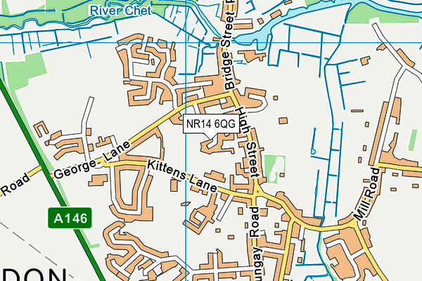 NR14 6QG map - OS VectorMap District (Ordnance Survey)