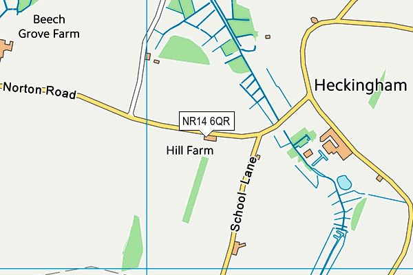 NR14 6QR map - OS VectorMap District (Ordnance Survey)