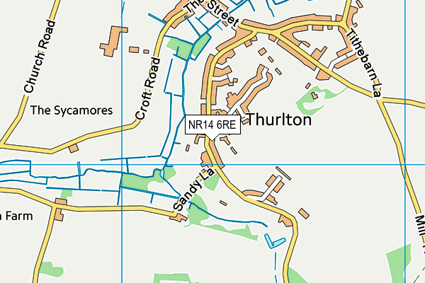 NR14 6RE map - OS VectorMap District (Ordnance Survey)