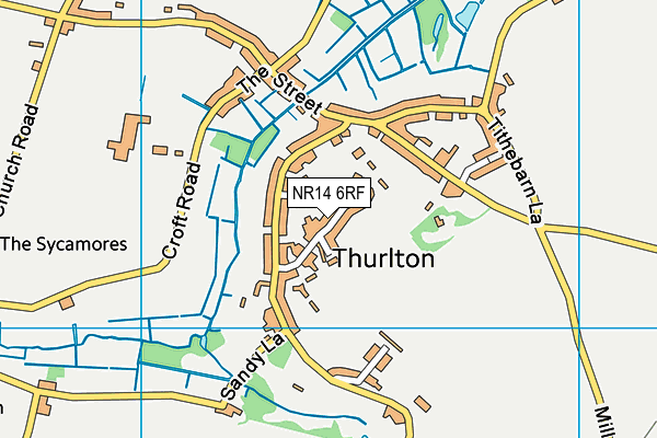 NR14 6RF map - OS VectorMap District (Ordnance Survey)