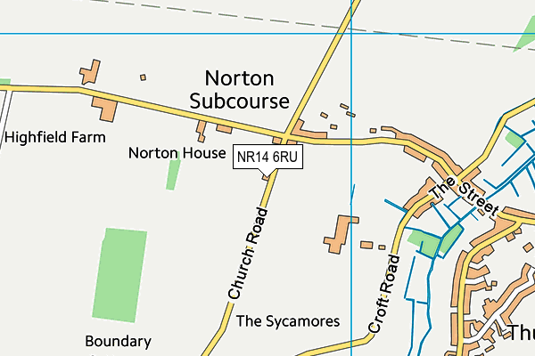 NR14 6RU map - OS VectorMap District (Ordnance Survey)