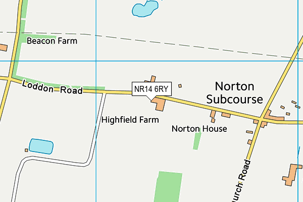Norton Athletic Football Club map (NR14 6RY) - OS VectorMap District (Ordnance Survey)