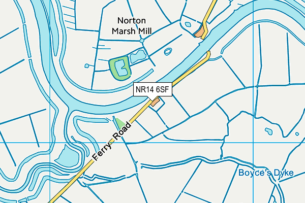 NR14 6SF map - OS VectorMap District (Ordnance Survey)