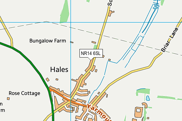 NR14 6SL map - OS VectorMap District (Ordnance Survey)