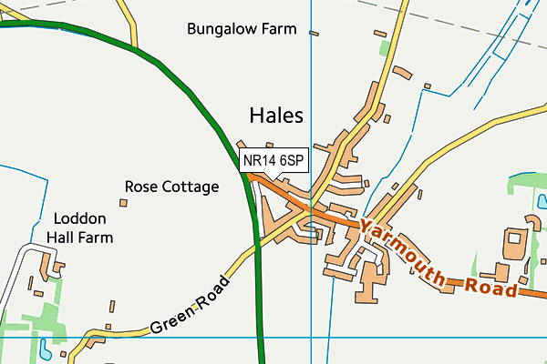 NR14 6SP map - OS VectorMap District (Ordnance Survey)