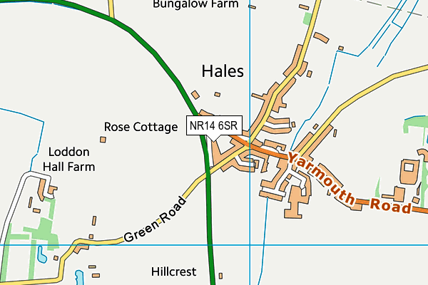 NR14 6SR map - OS VectorMap District (Ordnance Survey)