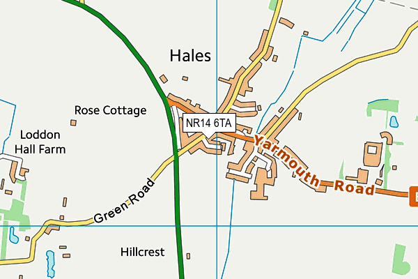 NR14 6TA map - OS VectorMap District (Ordnance Survey)