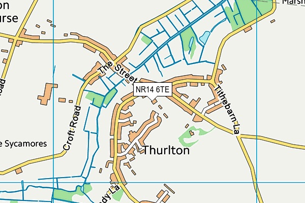 NR14 6TE map - OS VectorMap District (Ordnance Survey)