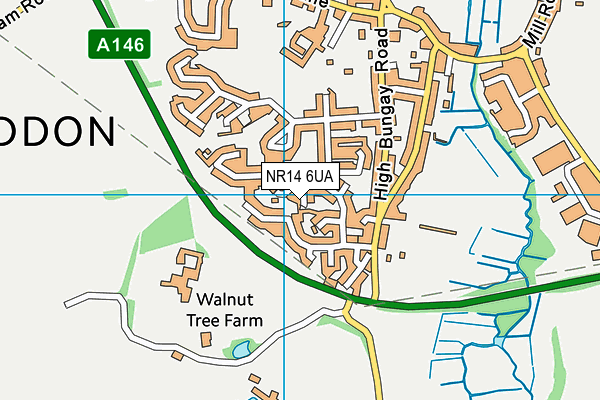 NR14 6UA map - OS VectorMap District (Ordnance Survey)