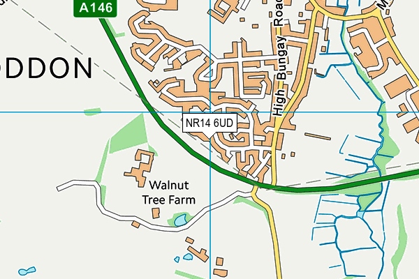 NR14 6UD map - OS VectorMap District (Ordnance Survey)