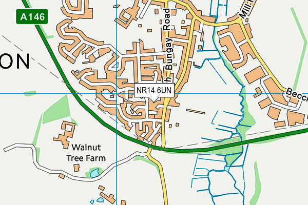 NR14 6UN map - OS VectorMap District (Ordnance Survey)