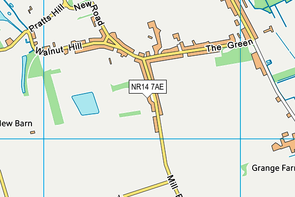 NR14 7AE map - OS VectorMap District (Ordnance Survey)