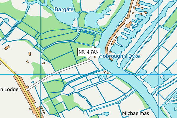 NR14 7AN map - OS VectorMap District (Ordnance Survey)