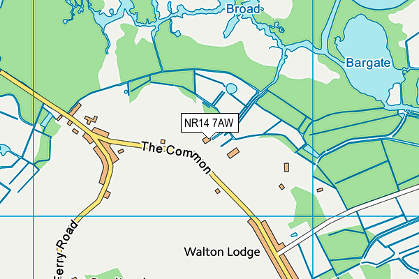 NR14 7AW map - OS VectorMap District (Ordnance Survey)