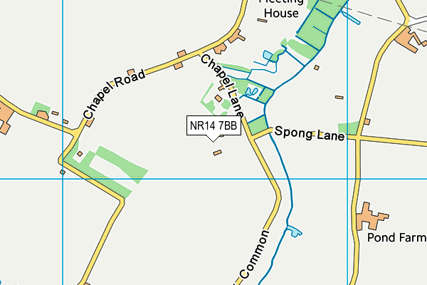 NR14 7BB map - OS VectorMap District (Ordnance Survey)