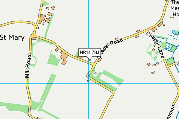 NR14 7BJ map - OS VectorMap District (Ordnance Survey)