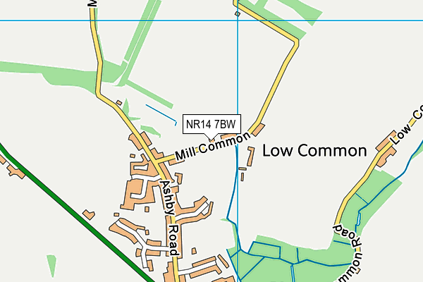 NR14 7BW map - OS VectorMap District (Ordnance Survey)
