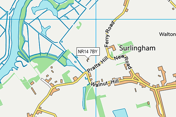 NR14 7BY map - OS VectorMap District (Ordnance Survey)
