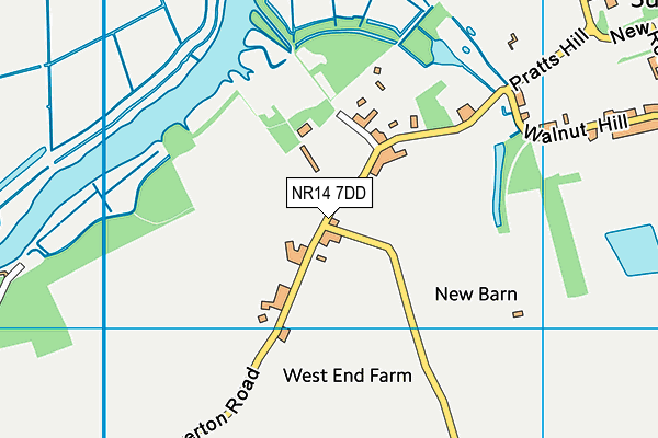 NR14 7DD map - OS VectorMap District (Ordnance Survey)