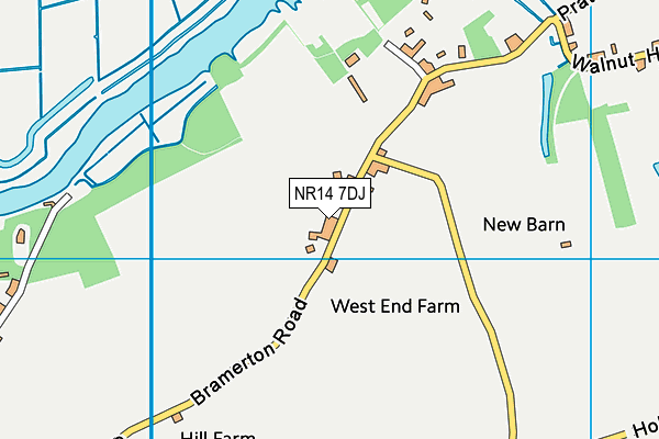 NR14 7DJ map - OS VectorMap District (Ordnance Survey)