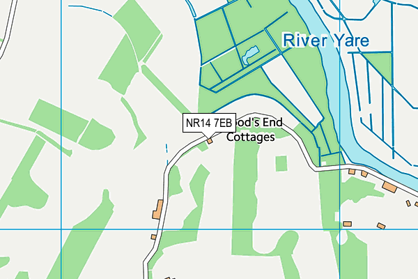 NR14 7EB map - OS VectorMap District (Ordnance Survey)
