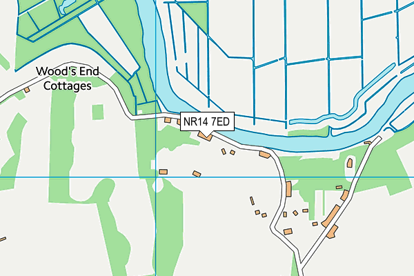 NR14 7ED map - OS VectorMap District (Ordnance Survey)