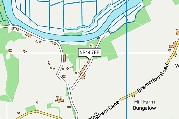 NR14 7EF map - OS VectorMap District (Ordnance Survey)