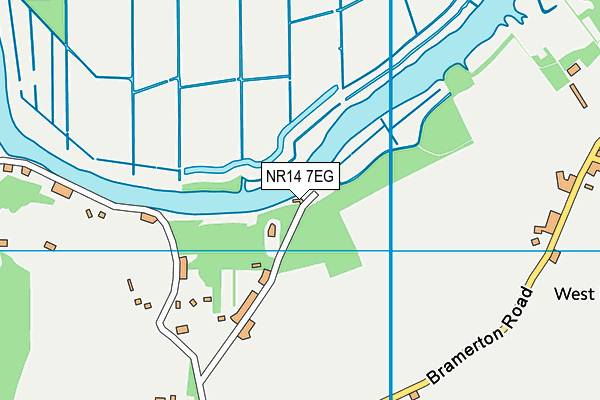 NR14 7EG map - OS VectorMap District (Ordnance Survey)