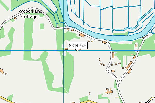 NR14 7EH map - OS VectorMap District (Ordnance Survey)