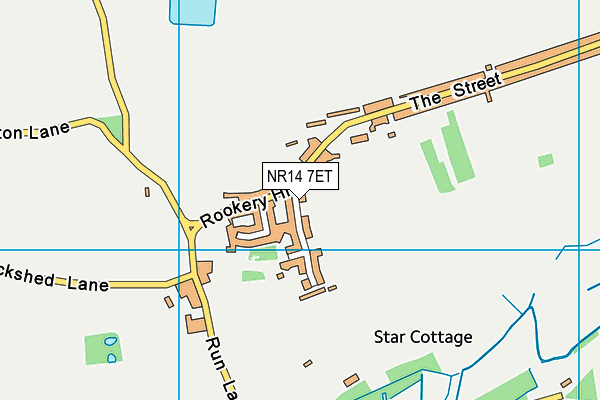 NR14 7ET map - OS VectorMap District (Ordnance Survey)