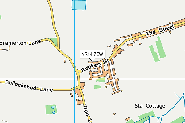 NR14 7EW map - OS VectorMap District (Ordnance Survey)