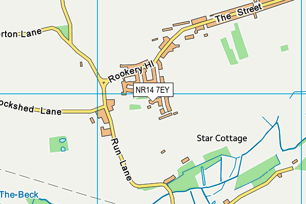 NR14 7EY map - OS VectorMap District (Ordnance Survey)