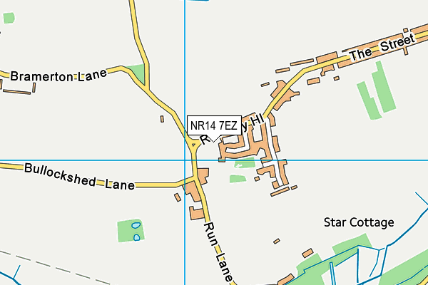 NR14 7EZ map - OS VectorMap District (Ordnance Survey)