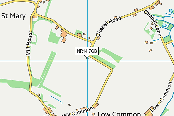 NR14 7GB map - OS VectorMap District (Ordnance Survey)