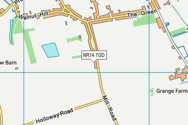 NR14 7GD map - OS VectorMap District (Ordnance Survey)