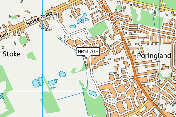 NR14 7GE map - OS VectorMap District (Ordnance Survey)
