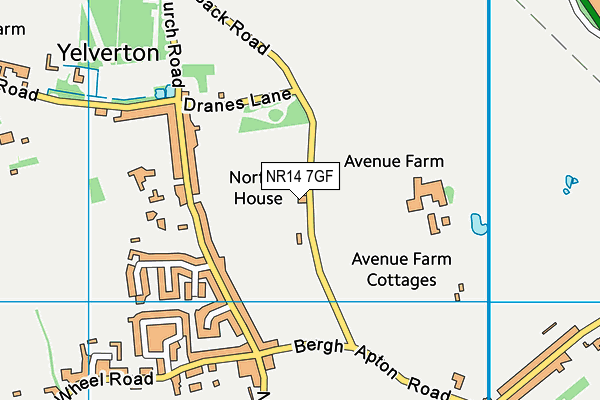 NR14 7GF map - OS VectorMap District (Ordnance Survey)
