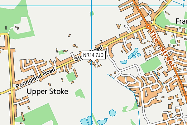 NR14 7JD map - OS VectorMap District (Ordnance Survey)