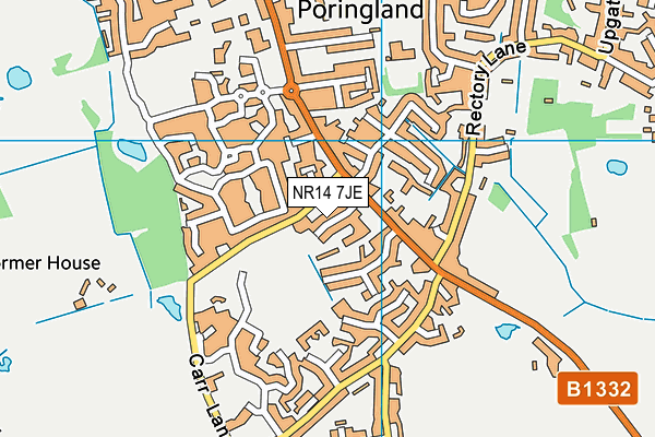 NR14 7JE map - OS VectorMap District (Ordnance Survey)