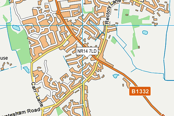 NR14 7LD map - OS VectorMap District (Ordnance Survey)