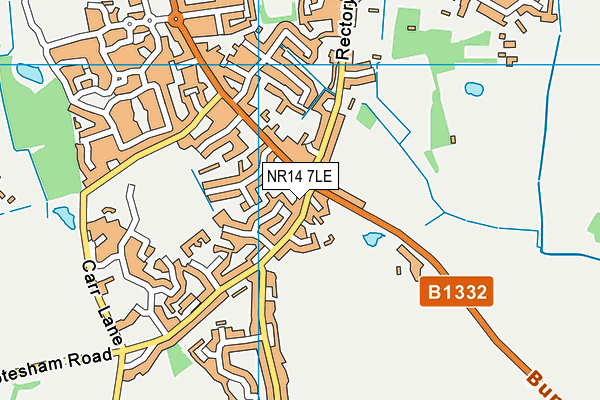 NR14 7LE map - OS VectorMap District (Ordnance Survey)