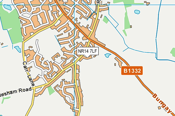 NR14 7LF map - OS VectorMap District (Ordnance Survey)