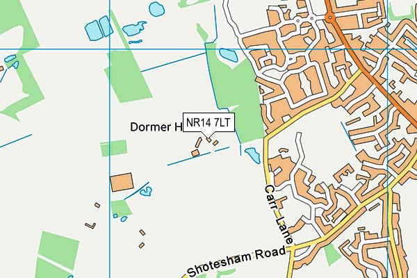NR14 7LT map - OS VectorMap District (Ordnance Survey)
