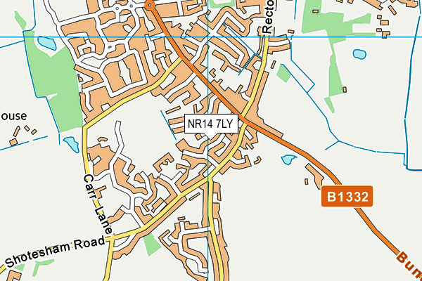 NR14 7LY map - OS VectorMap District (Ordnance Survey)