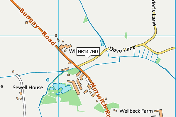 NR14 7ND map - OS VectorMap District (Ordnance Survey)
